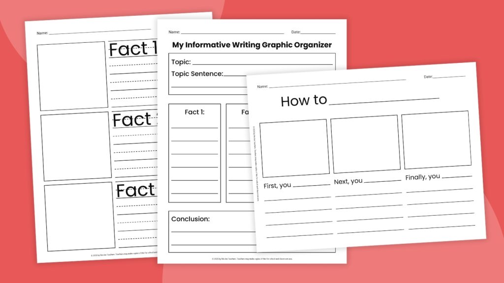 Free Printable Informational Writing Graphic Organizer Bundle
