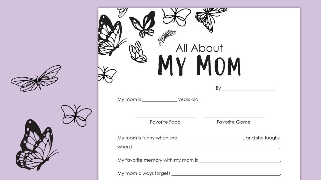 Free Printable Mother’s Day Questionnaire