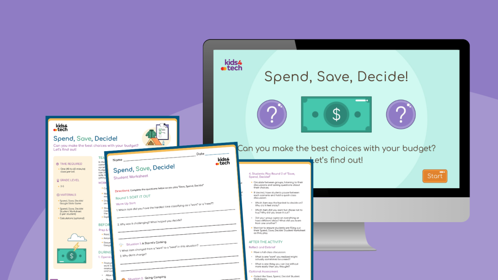 Spend, Save, Decide! A Wants vs. Needs Challenge